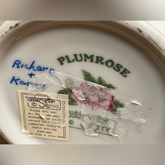 Vintage Taste Setter Sigma PLUMROSE by Gail Levitis Floral Vase Jar 7 1/2" Tall - Picture 5 of 11